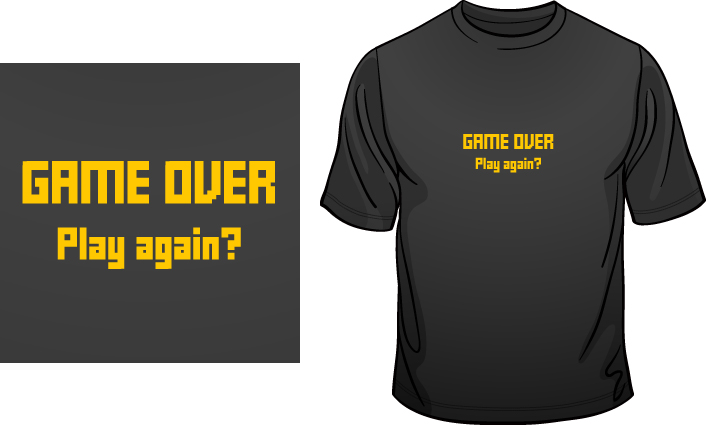 game over t shirt. Game over. Play again? T-Shirt