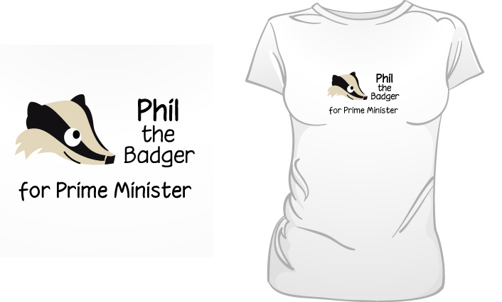 Phil The Badger For Prime Minister t-shirt