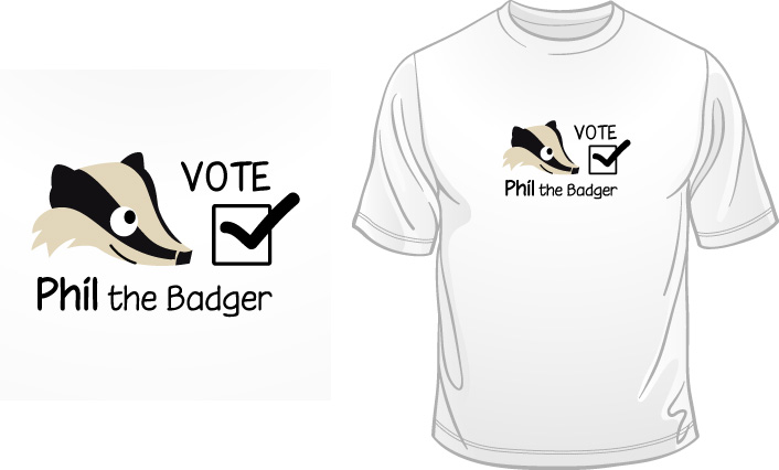 Vote Phil The Badger t-shirt